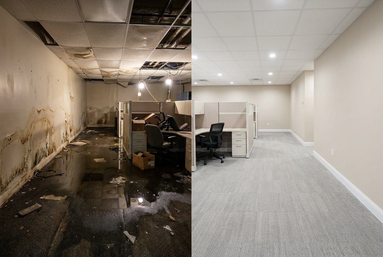 Structural Drying & Dehumidification restoration — commercial office space of commercial property in Cresskill, NJ
